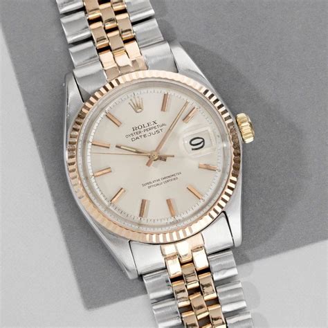 vintage rolex datejust cream dial rose gold